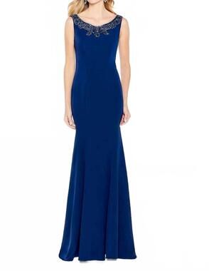 NEW CAMERON BLAKE mother of the bride or groom dress in navy blue